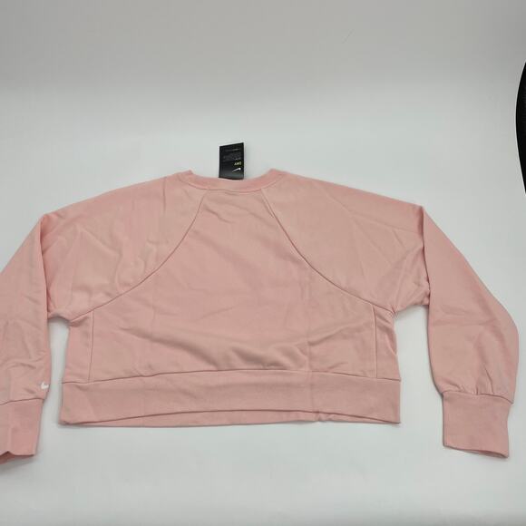 New NIKE Women's Sweatshirt Size 2X Cropped Dri-Fit Soft Pink Logo Pullover - Picture 3 of 6